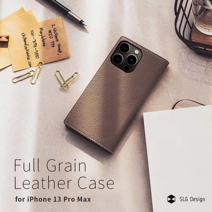 iPhone 13 Pro Max レザーケース SLG Design Full Grain Leather Case 【手帳型 / 本革】｜mycaseshop｜02