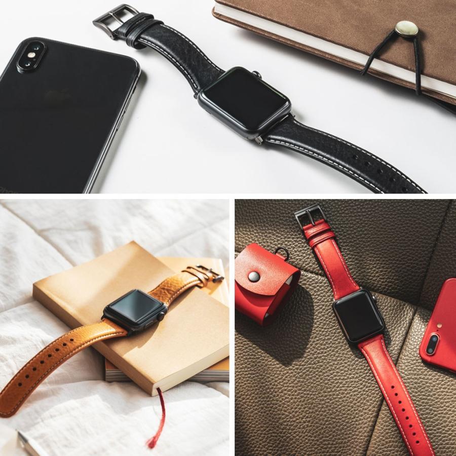 アップルウォッチ バンド 革 高級 レザー Apple Watch 用 バンド Ultra 49mm, 45-38mm (Series 1-8,SE) SLG Design Italian Minerva Box Leatherの画像