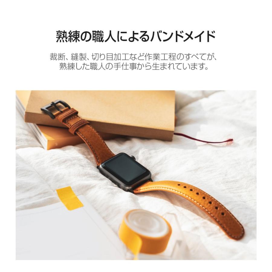 アップルウォッチ バンド 革 高級 レザー Apple Watch 用 バンド Ultra 49mm, 45-38mm (Series 1-8,SE) SLG Design Italian Minerva Box Leatherの画像