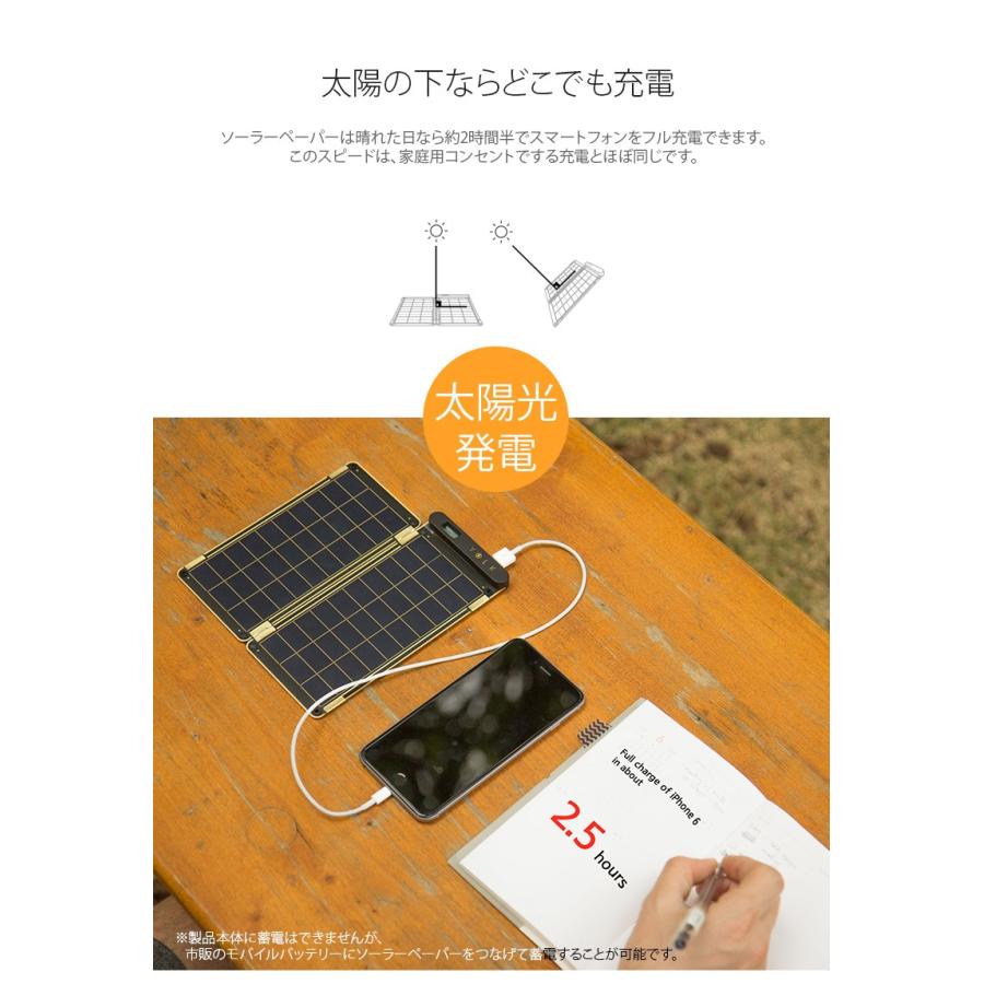 ソーラー充電器 YOLK Solar Paper(ヨーク ソーラーペーパー）5Wセット ソーラーチャージャー スマホ、タブレット充電器 