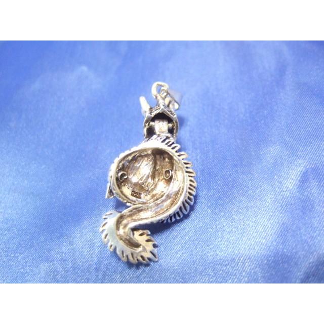 横浜最新 シルバーSILVER925銀龍♪魅惑のドラゴン頭&手可動 8.8g 