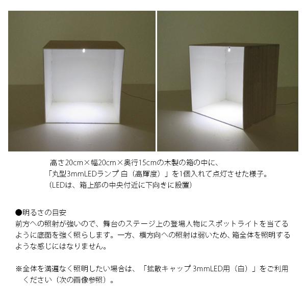 マ*す様 赤白ライオネル 微高レート スリーブ付き 丸型3mmLEDランプ 白（高輝度） ロングサイズ250mm 【極細