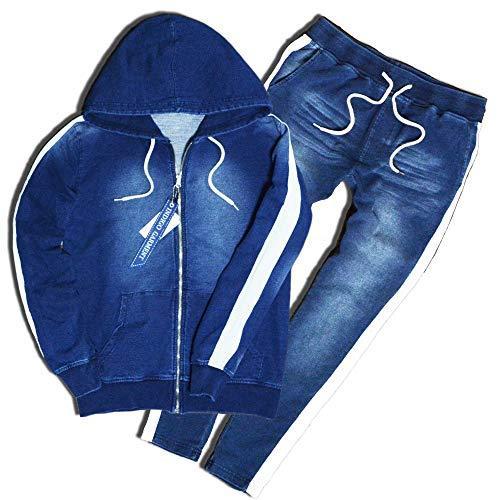 50 Off Slow Easy １本ライン カットデニム セットアップ ジップパーカー タイトパンツ メンズ 上下 ネイビー 濃い方 M 値引 Lamaimuaythaicamp Com