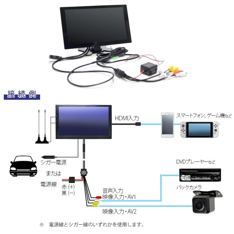 車載 テレビモニター 10インチ オンダッシュ ワンセグ フルセグ TV
