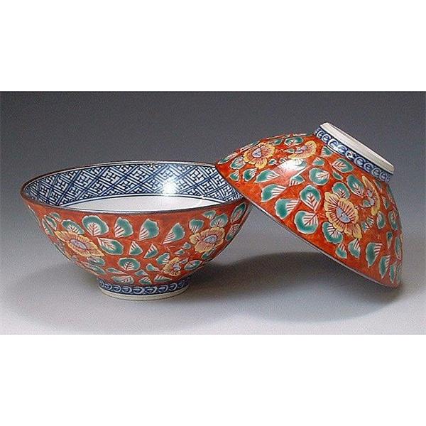 京焼 清水焼 赤濃牡丹唐草 組飯碗 茶碗 ちゃわん 日本製 ごはん お茶碗 茶わん 食器 ごはん茶碗 両親 親戚 赤ちゃん おしゃれ 暑中お見舞い 就職祝い 低価格