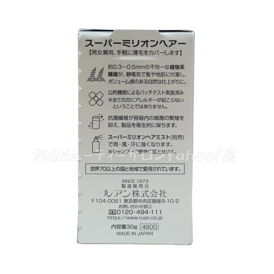スーパーミリオンヘアー ルアン 30g No.1 ブラック 髪 頭 分け目