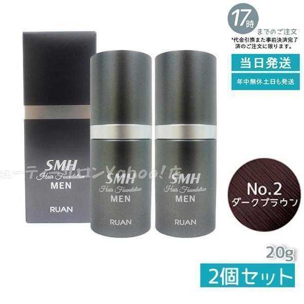 2個セット SMH メンズ ヘアファンデーション 20g No.2ダークブラウン