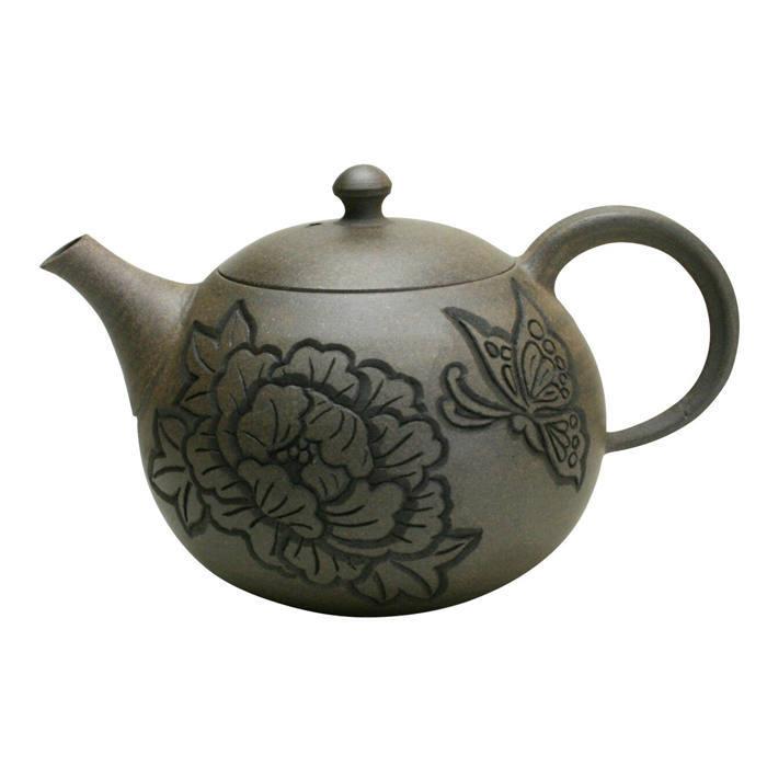 特売 急須 ティーポット おしゃれ きゅうす 茶器 お茶 ポット 常滑焼急須 ジパング 常滑 セラメッシュ 豊焼〆蝶と牡丹彫後手茶注 きゅうす おしゃれ 限定価格セール Www Thedailyspud Com