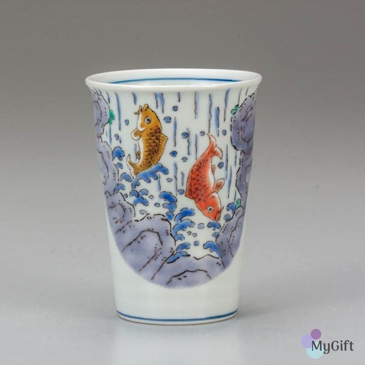 九谷焼 フリーカップ 鯉の滝登り K6 1041 コップ タンブラー マグカップ ビアカップ 母の日 両親 カップ 陶磁器ギフト 贈り物 高級品 和食器 マイギフト Paypayモール店 通販 Paypayモール