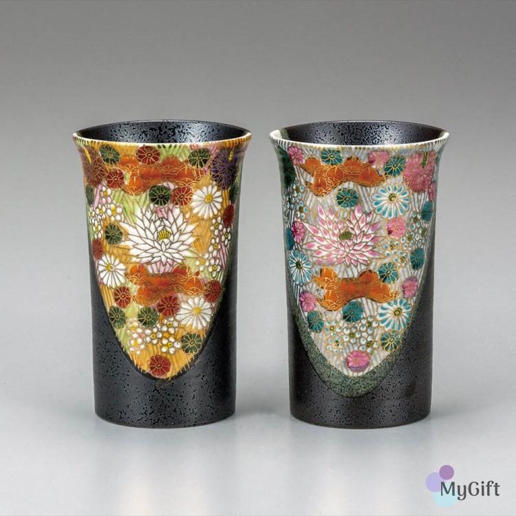 九谷焼 ペアフリーカップ 花詰 K6 1097 コップ タンブラー マグカップ ビアカップ 母の日 両親 カップ 陶磁器ギフト 贈り物 高級品 和食器 マイギフト Paypayモール店 通販 Paypayモール