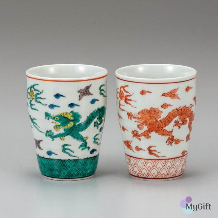 九谷焼 ペアフリーカップ 古九谷龍 K6 1099 コップ タンブラー マグカップ ビアカップ 母の日 両親 カップ 陶磁器ギフト 贈り物 高級品 和食器 マイギフト Paypayモール店 通販 Paypayモール