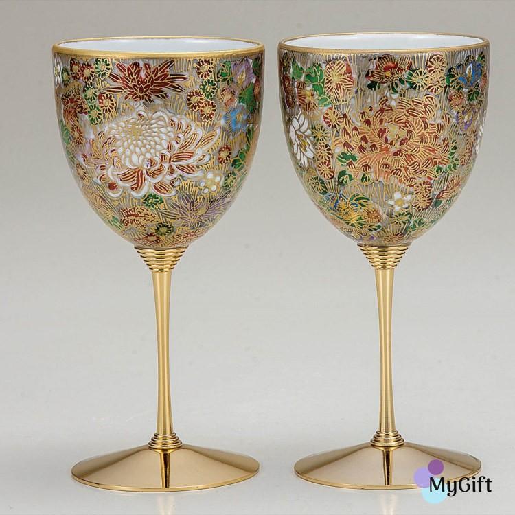 大人気商品 ペアセット ペア ワイングラス K6 1138 金花詰 ペアワインカップ 九谷焼 送料無料 おしゃれ 記念品 お祝い 喜寿 傘寿 米寿 新築祝い 婚礼祝 結婚祝い 食器 贈答用 ギフト プレゼント 陶磁器 磁器 陶製 石川県 九谷 その他 和食器 キッチン用品 食器