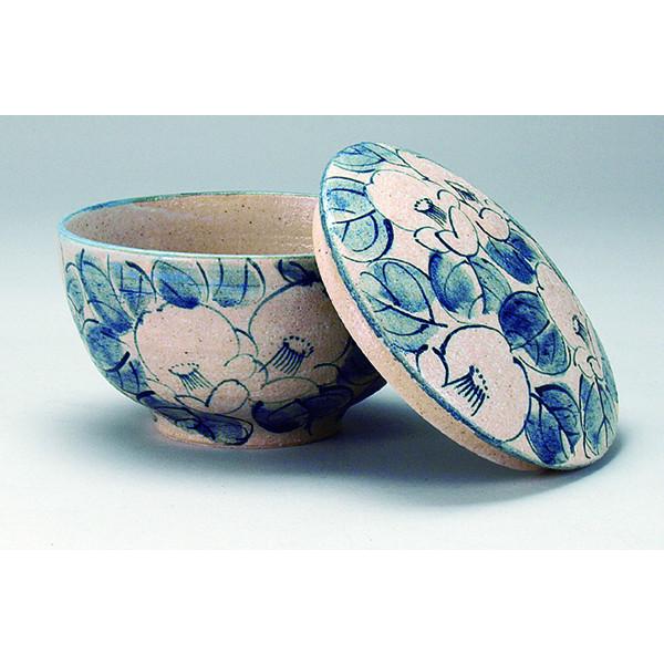 九谷焼 ご飯がくっつきにくい魔法のおひつ(蓋付レンジ鉢) 染付椿 日本