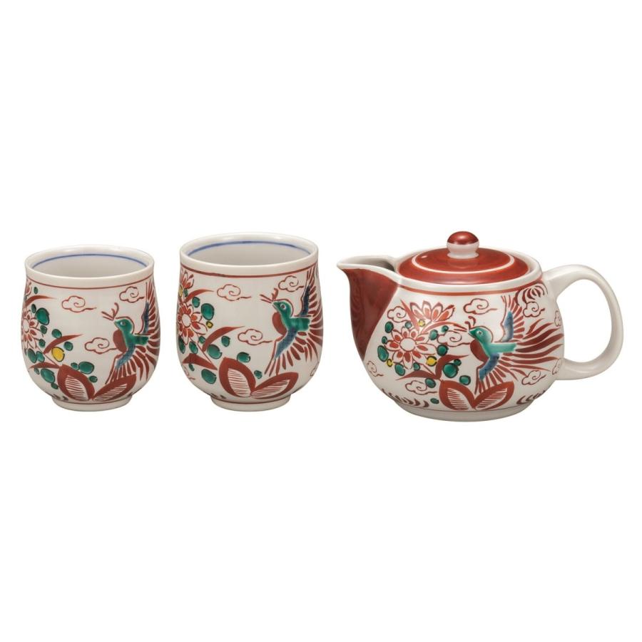 九谷焼 くつろぎ揃 赤呉須 可愛い 湯呑みセット おしゃれ かわいい 急須 急須セット お茶 引出物 敬老