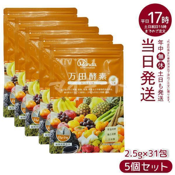 万田酵素 ペーストタイプ GINGER ジンジャー 分包 77.5g 5個