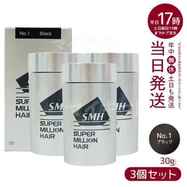 ルアン スーパーミリオンヘアー 30g No.1 ブラック 3個セット 髪 頭 分け目 つむじ ボリューム ふりかけ（Yahoo!・マイギフト ヤフー店）