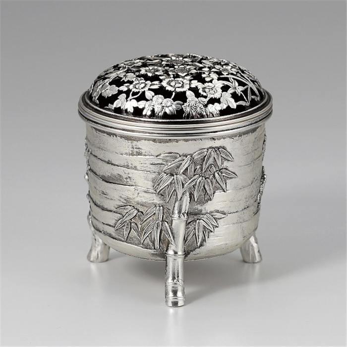 香炉銀製お香立てsilver 時代物置物