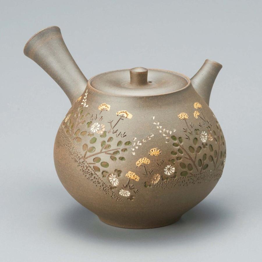 最安値に挑戦 急須 きゅうす ティーポット ギフト プレゼント 常滑焼急須 名工作品 青峰焼〆秋草急須 陶器 陶製茶こし おすすめ お礼 お茶 陶製 高い品質 Esiba Tg