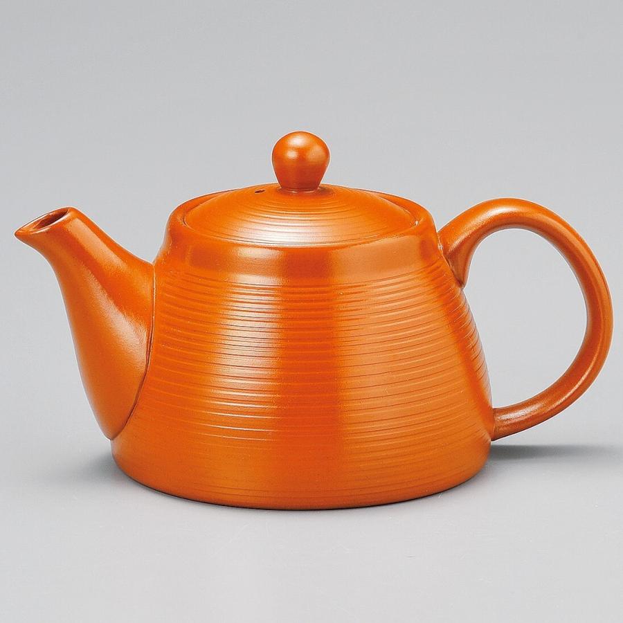 常滑焼ポット ティーポット かご網 富仙朱泥線段無地ポット かわいい きゅうす 急須 おしゃれ 2周年記念イベントが 和食器 敬老の日 来客用 知人 傘寿 誕生日 000円 金婚式4