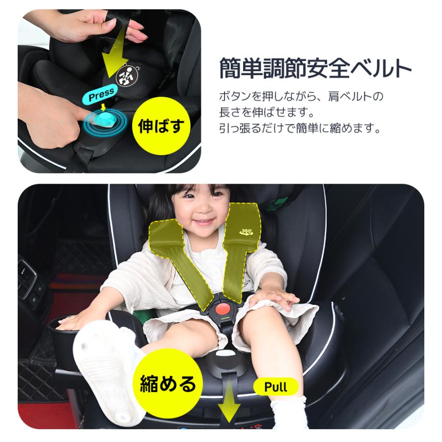 タイプB】チャイルドシート 回転式 新生児 ISOFIX 0歳〜12歳 360