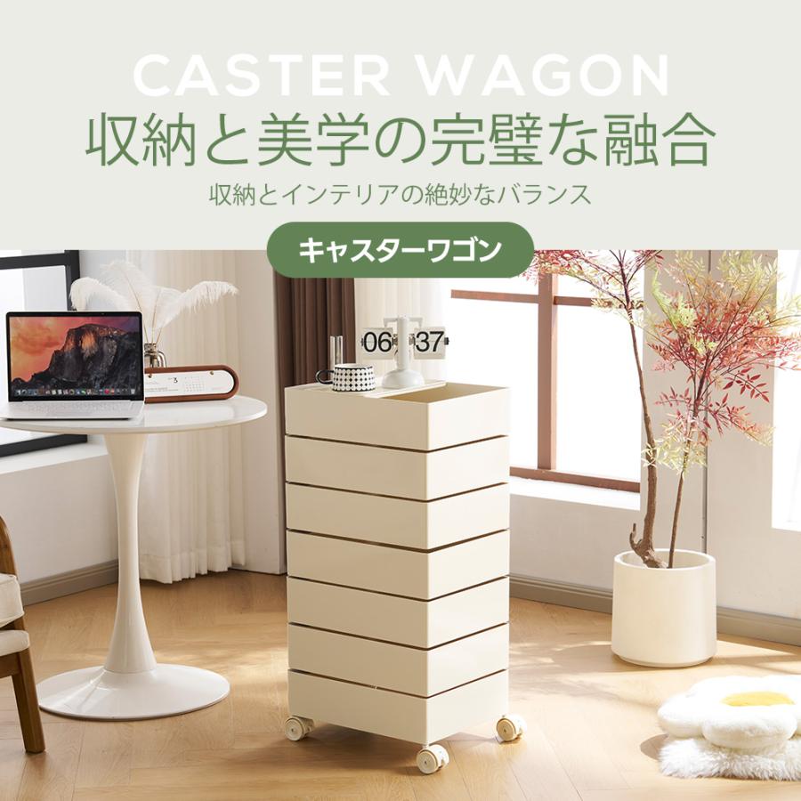 BTM 【全品10%OFF】デスクワゴン 7段 スリム 特別なデザイン サイド
