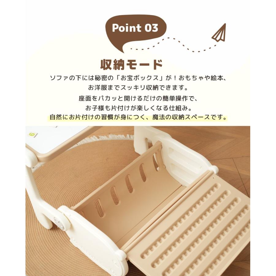 大人気！一体式デスク&チェア 子供用テーブルセット 多機能 キッズデスク テーブル 学習机 幼児机 学習デスク 収納付き プレゼント 1〜6才の画像