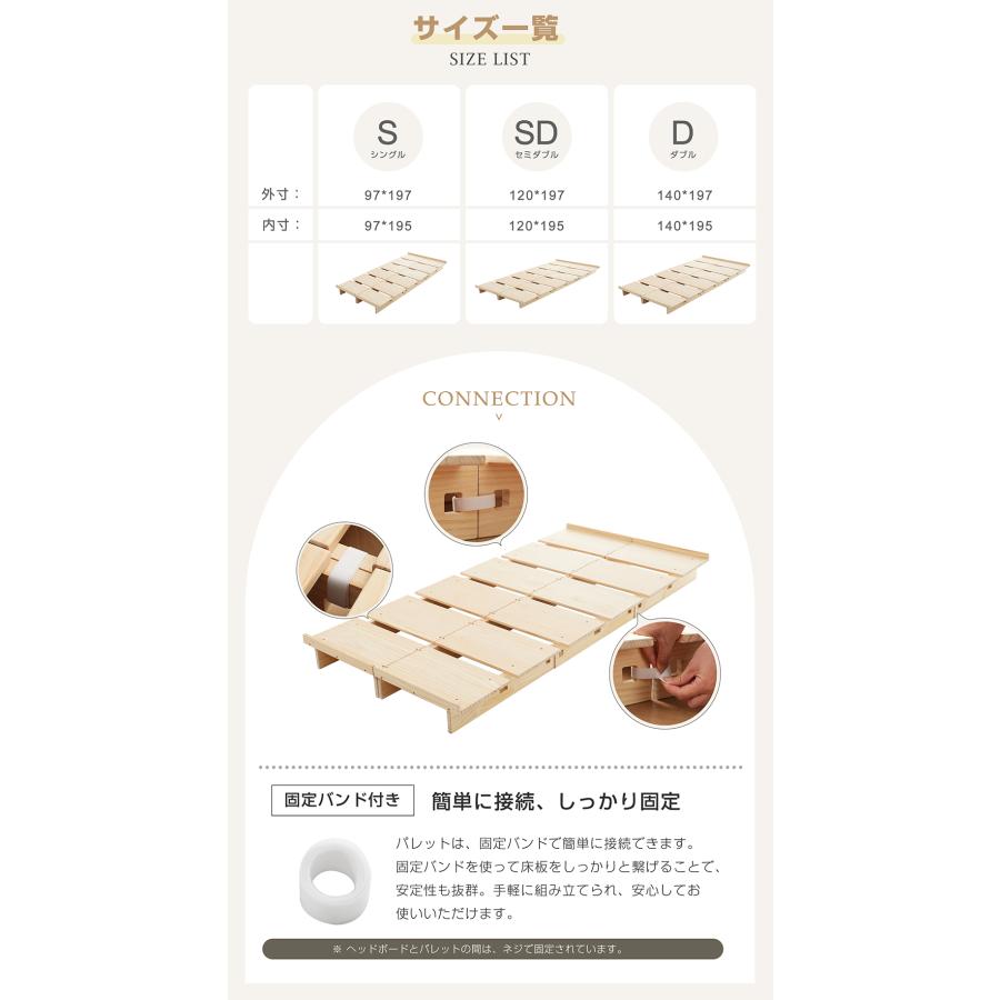 BTM 【全品5%OFF】【パレットx6枚 Dサイズ】パレットベッド ダブル