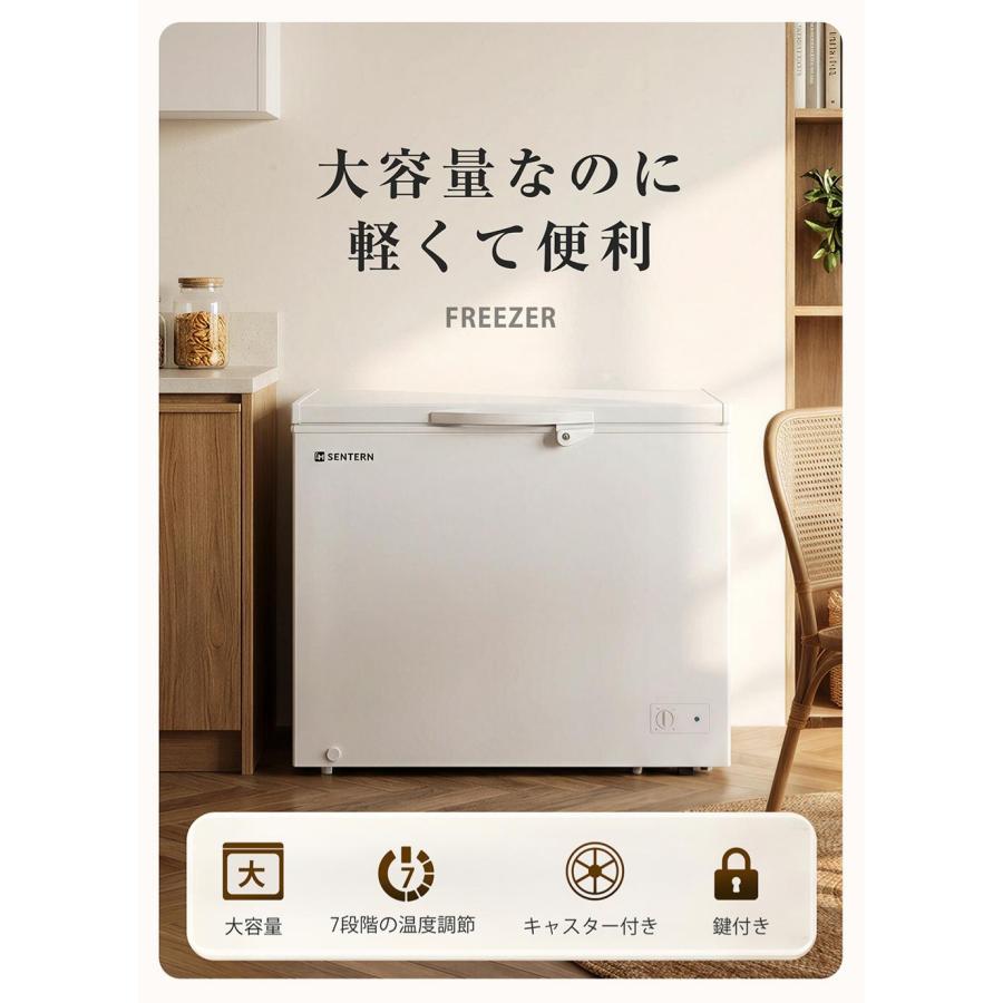 冷凍庫 300L 家庭用 業務用 鍵付き ロック バスケット付き 1年安心保証