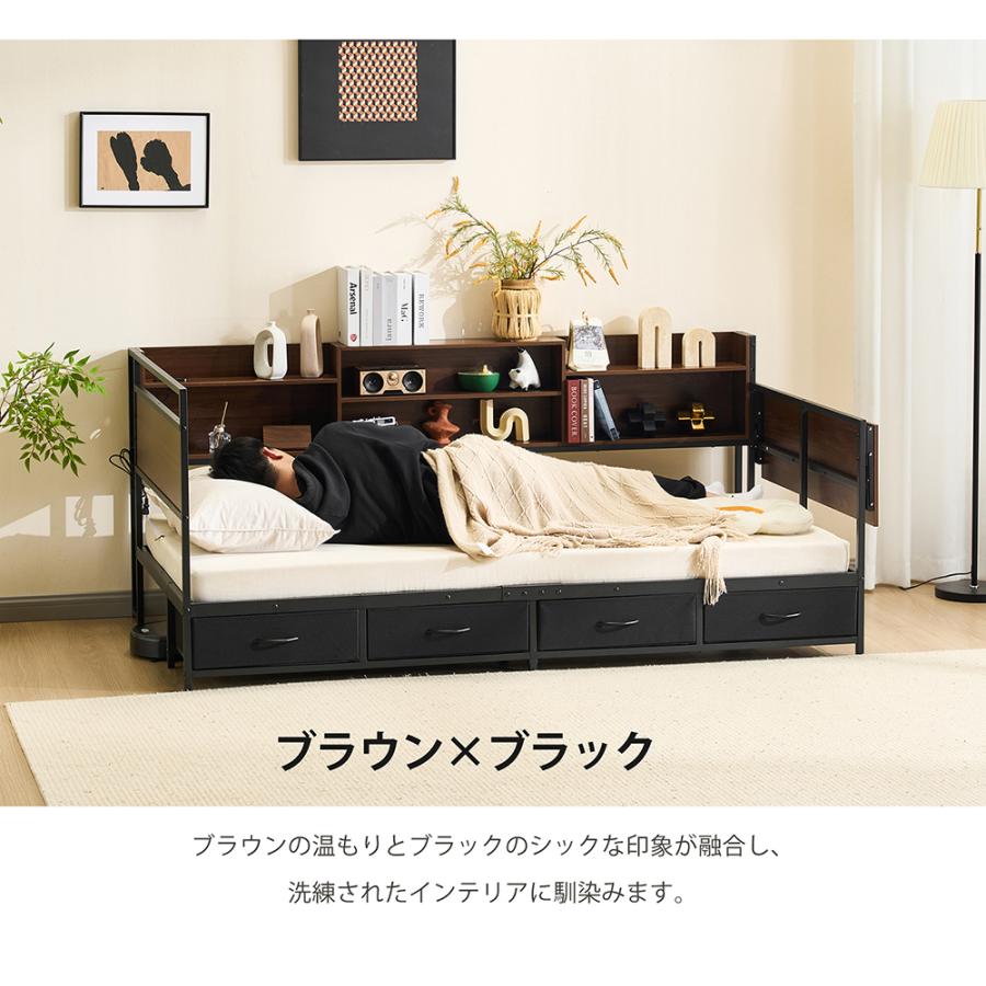 BTM システムベッド シングル 引き出し付き 折りたたみ デスク付き
