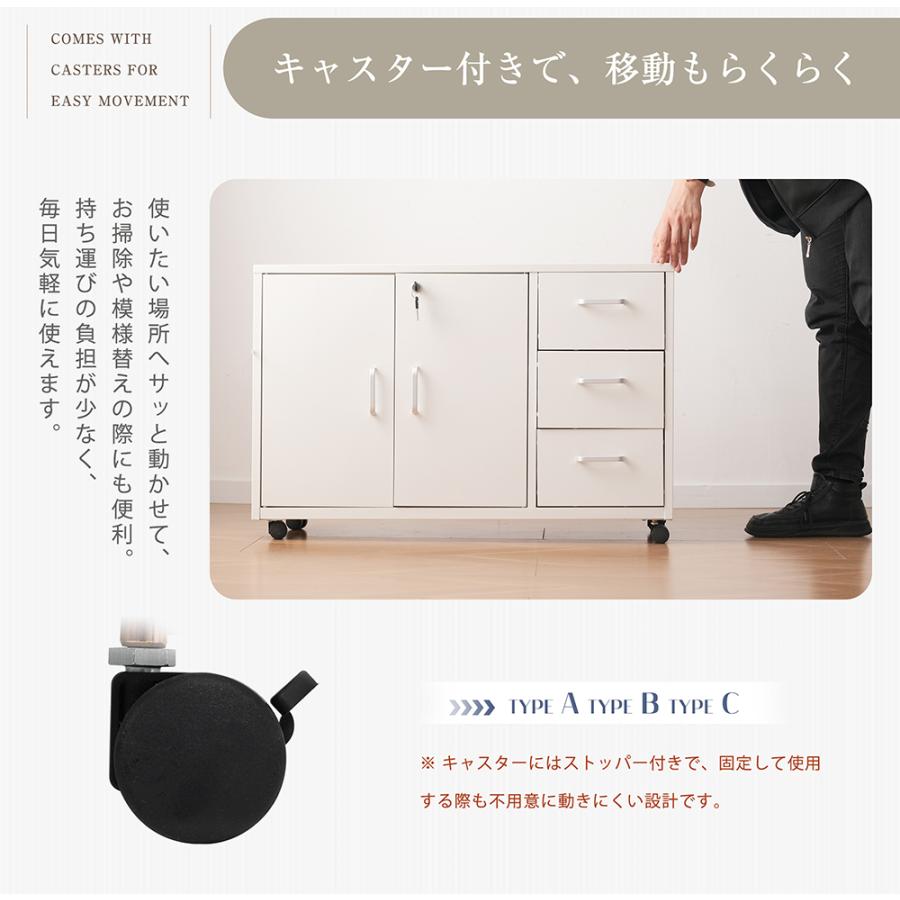BTM 【全品10%OFF】オフィスワゴン スチール製 引き出し サイドボード