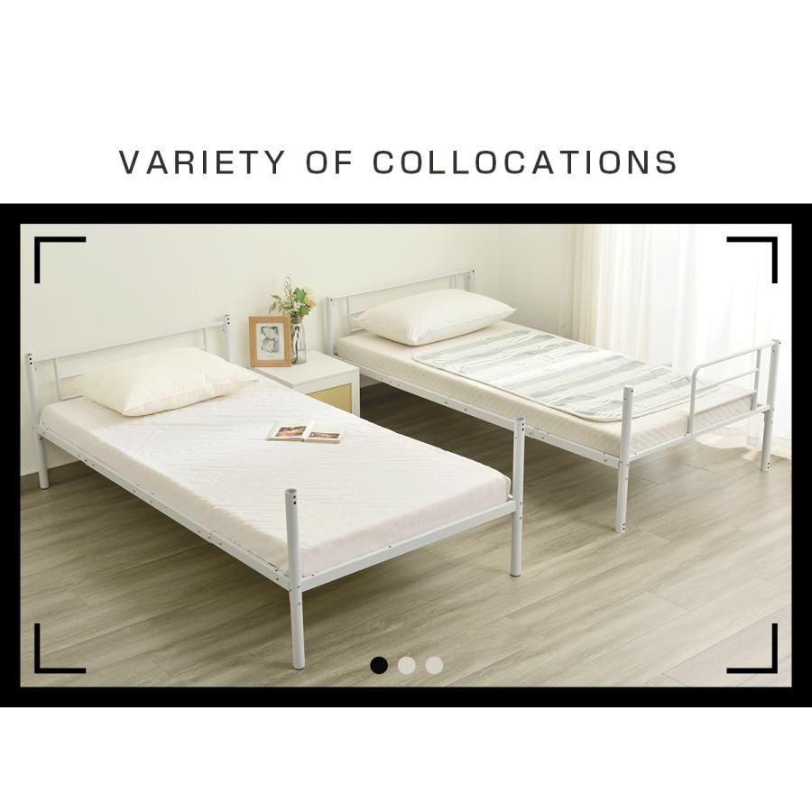 【全品10%OFF】【タイプA】3段ベッド 2段ベッド*1＋子ベッド*1 三段ベッド スチール 耐震 ベッド シングル パイプベッド 3段ベット パイプ 金属製の画像