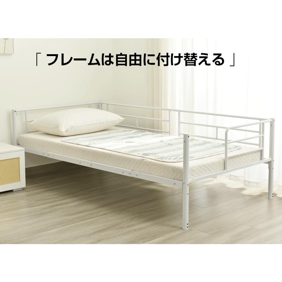 【全品10%OFF】【タイプA】3段ベッド 2段ベッド*1＋子ベッド*1 三段ベッド スチール 耐震 ベッド シングル パイプベッド 3段ベット パイプ 金属製の画像