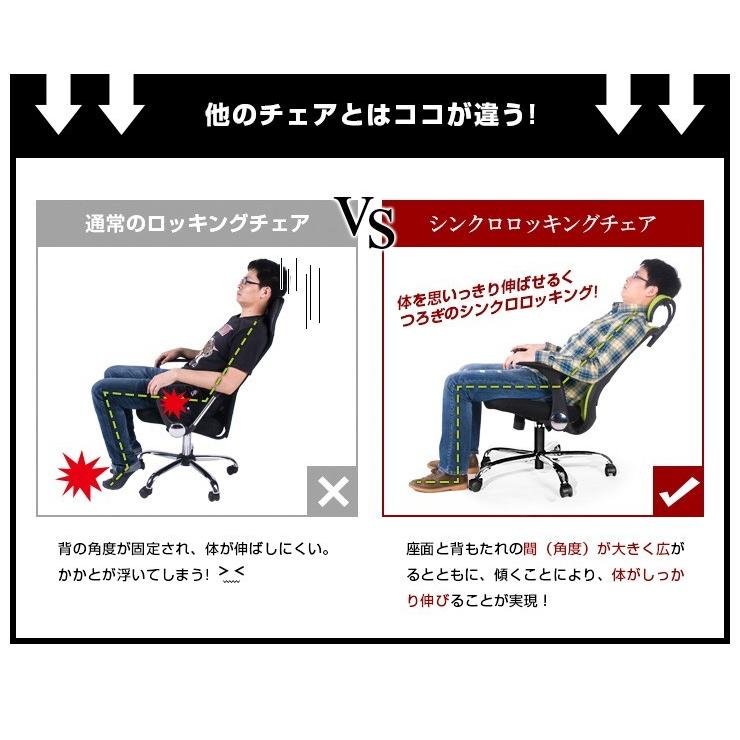 オフィスチェア メッシュ ハイバック ロッキング デスクチェア