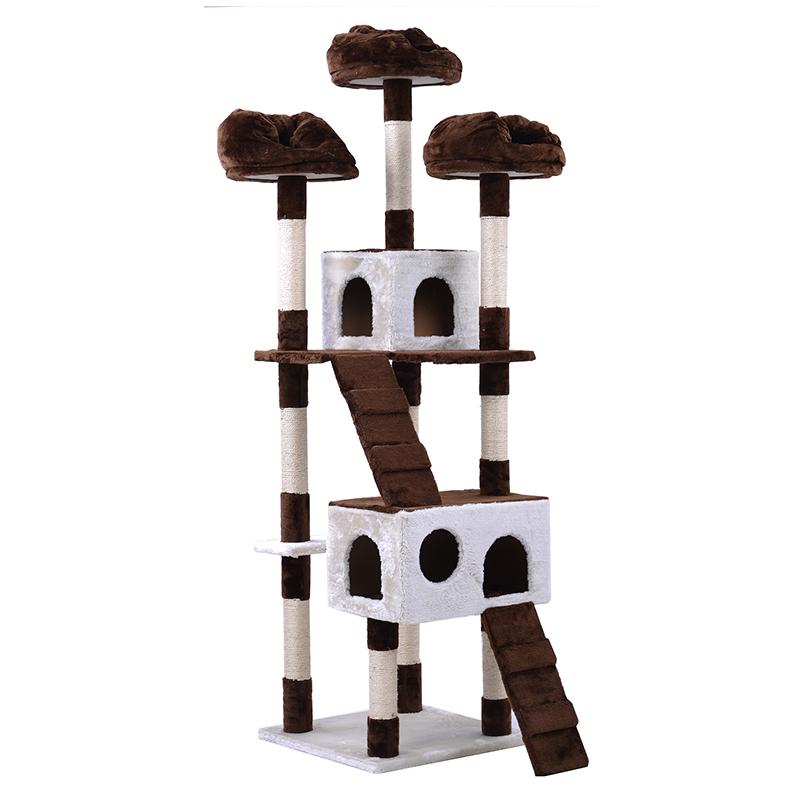 【全品10%OFF】据え置き 大型猫 猫用品 猫タワー 高級 組立簡単 爪とぎ 麻　ネコハウス付き 隠れ家 多頭飼い_8