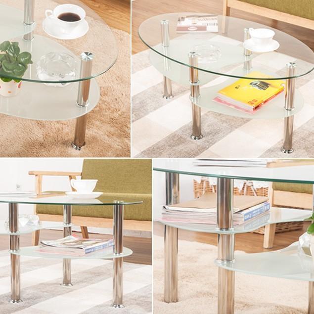 センターテーブル ローテーブル ガラス 楕円 リビング 高級感 北欧
