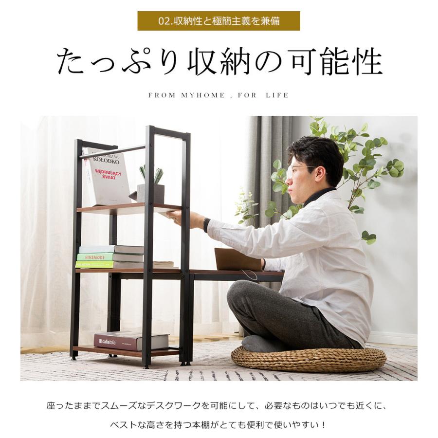 BTM 【全品10%OFF】パソコンデスク ロータイプ 一体分離両用 シェルフ