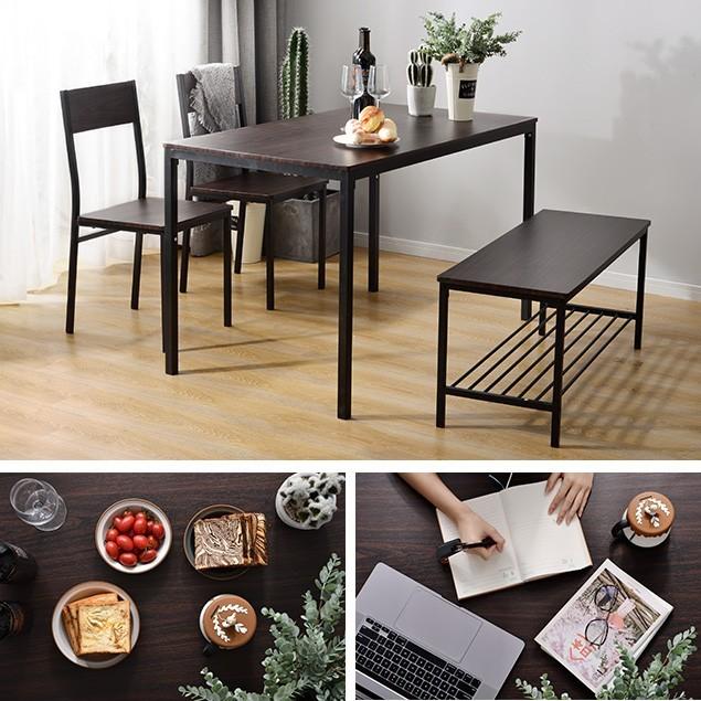 BTM ダイニングテーブルセット 4人用 120cm 木製 食卓テーブル 4