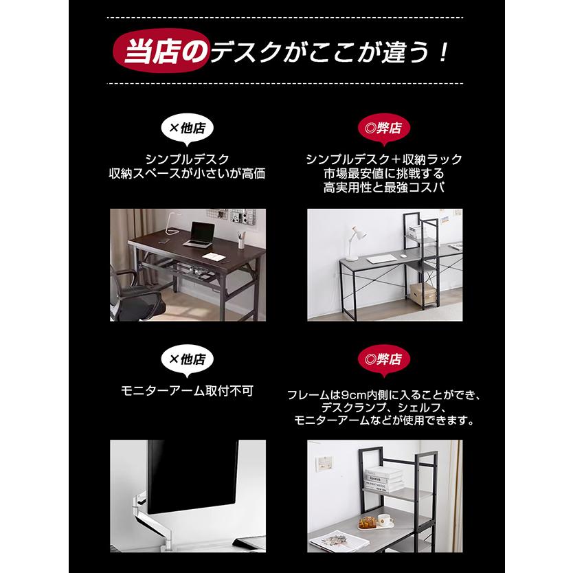 BTM 【ハイタイプ一体型】パソコンデスク 一体型 木製 書斎デスク 学習