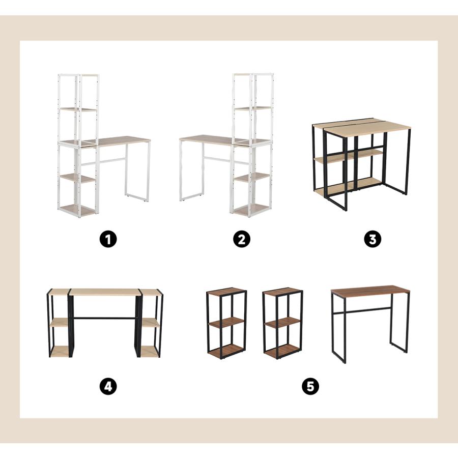 BTM 【全品10%OFF】パソコンデスク 収納ラック付き 書斎デスク 学習机