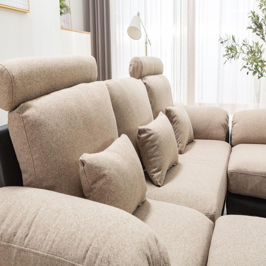 ソファー 3人掛け ハイバック ファブリック 弾力 自由レイアウト 【グレー】 楽天市場】【送料無料】 カウチソファ ファブリック ソファ