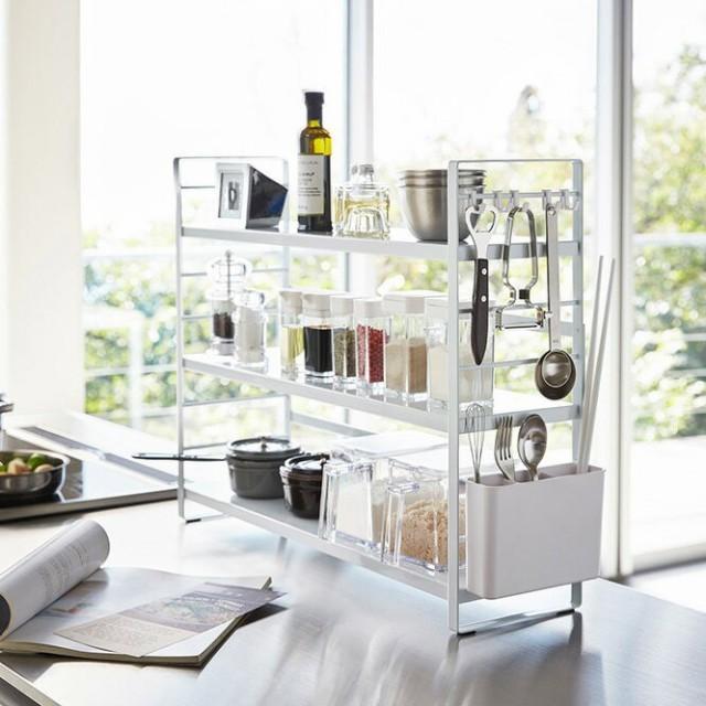 シンク上キッチン収納ラック タワーtower ホワイト773257/ブラック