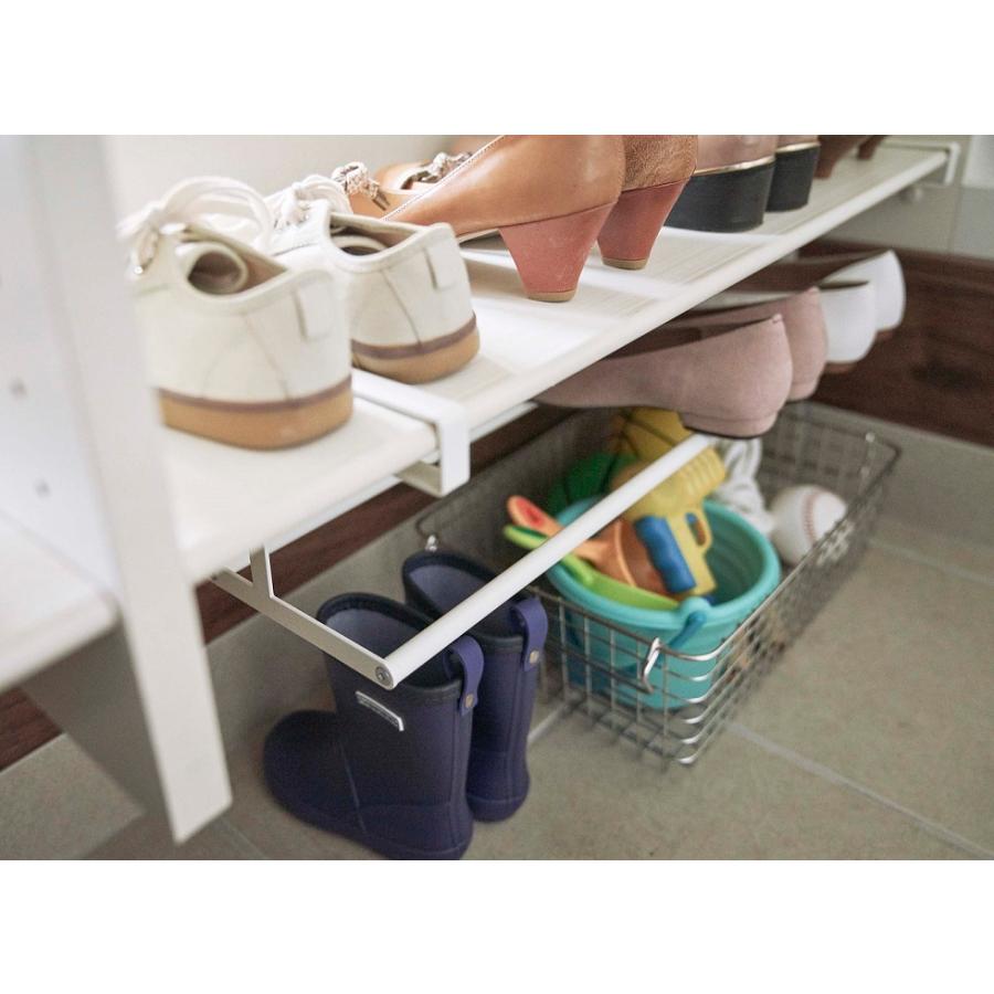 tower タワーtower 山崎実業 浮かせる伸縮シューズラック ホワイト5631