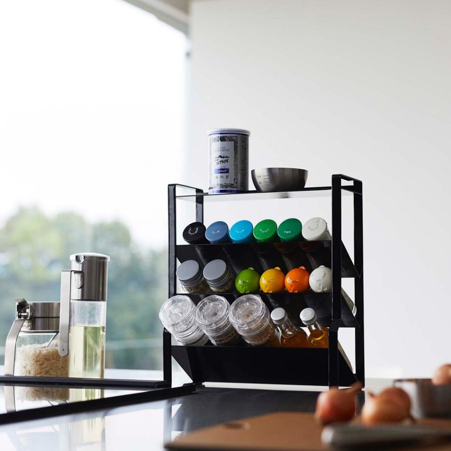 値段交渉可＊新品未使用★Tower　黒い調味料ラック スリムタイプ 38cm幅 tower 山崎実業 タワー スリムスパイスラック 4段 調味料ラック