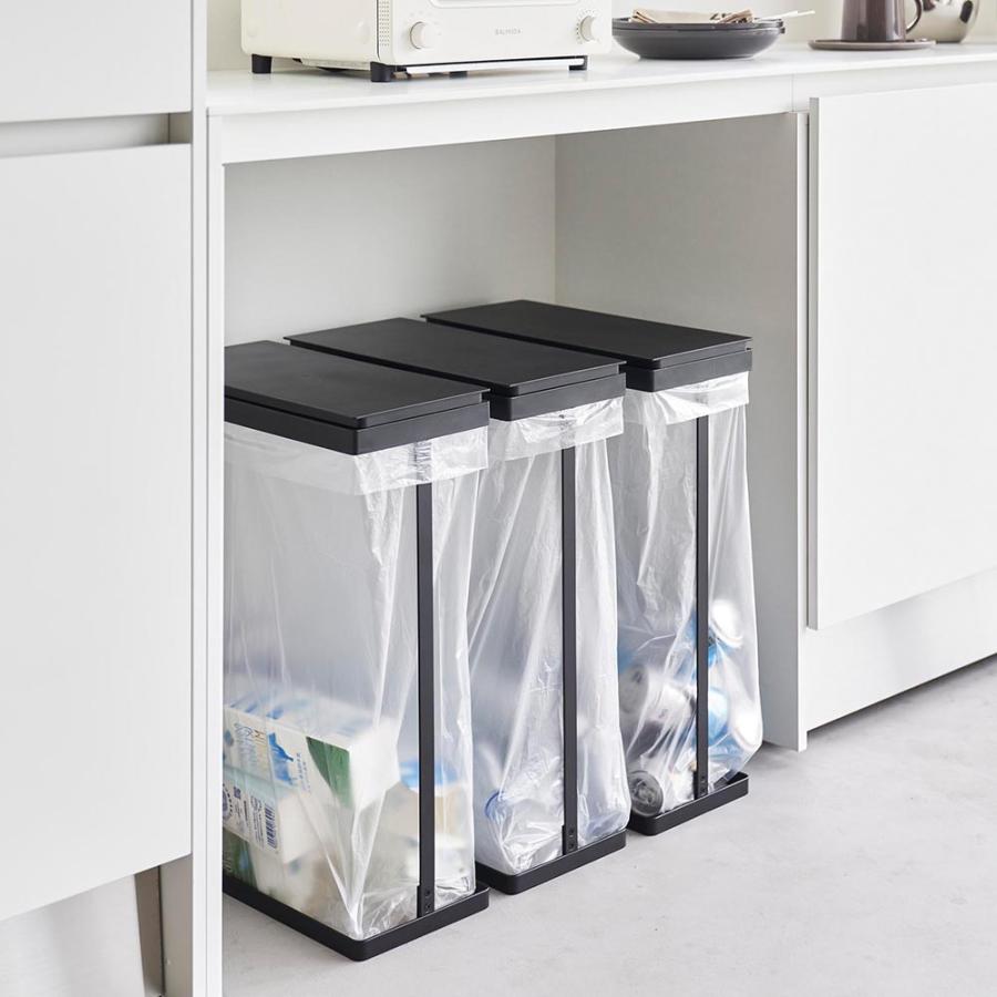 ☆こじろ☆tower Yamazaki ダストボックス 45L ブラック tower 山崎実業 公式 タワー 蓋付き ゴミ箱 45L ゴミ袋用 2個組 スリム