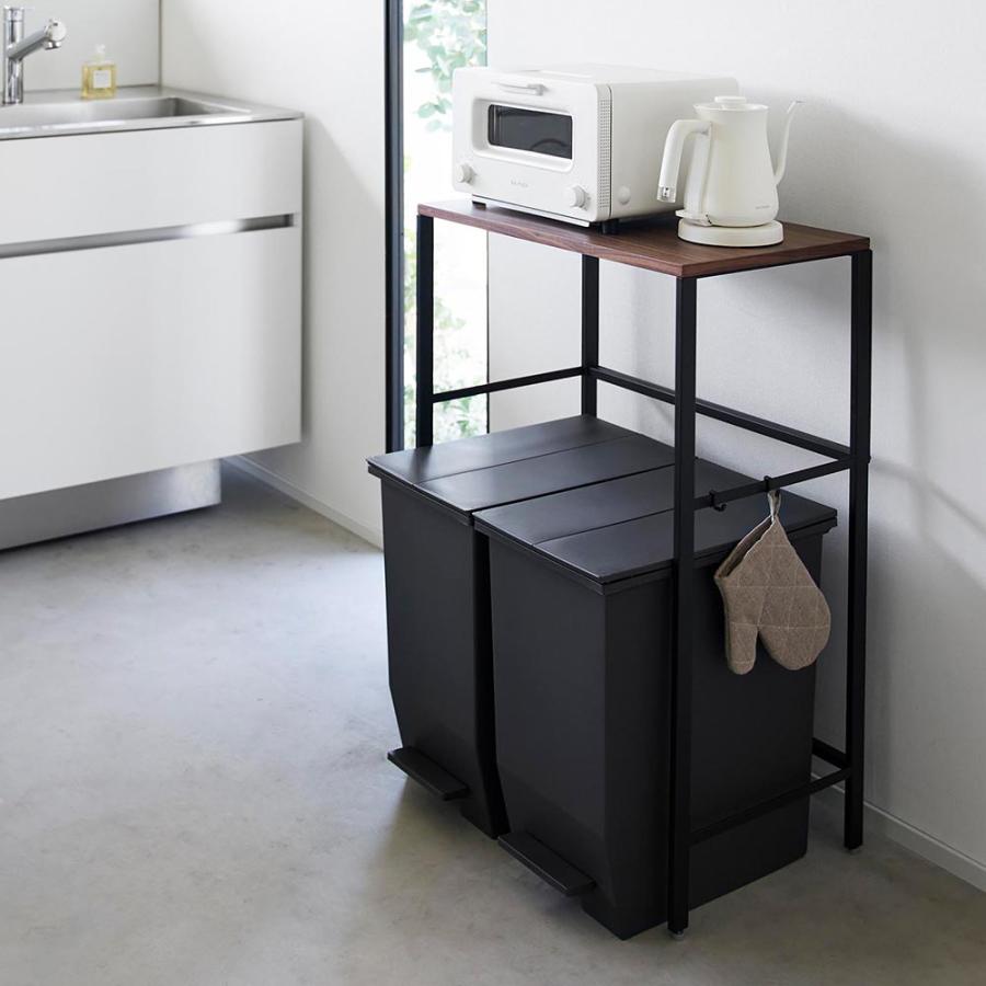 【新品未使用】　山崎実業　tower レンジ台　レンジ下収納　幅45㎝　ブラック tower 山崎実業 分別ゴミ箱上ラック タワー レンジ台 ラック レンジ