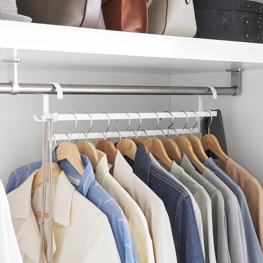 山崎実業 公式 スマート 収納力アップ2段衣類ハンガー W60 smart 幅