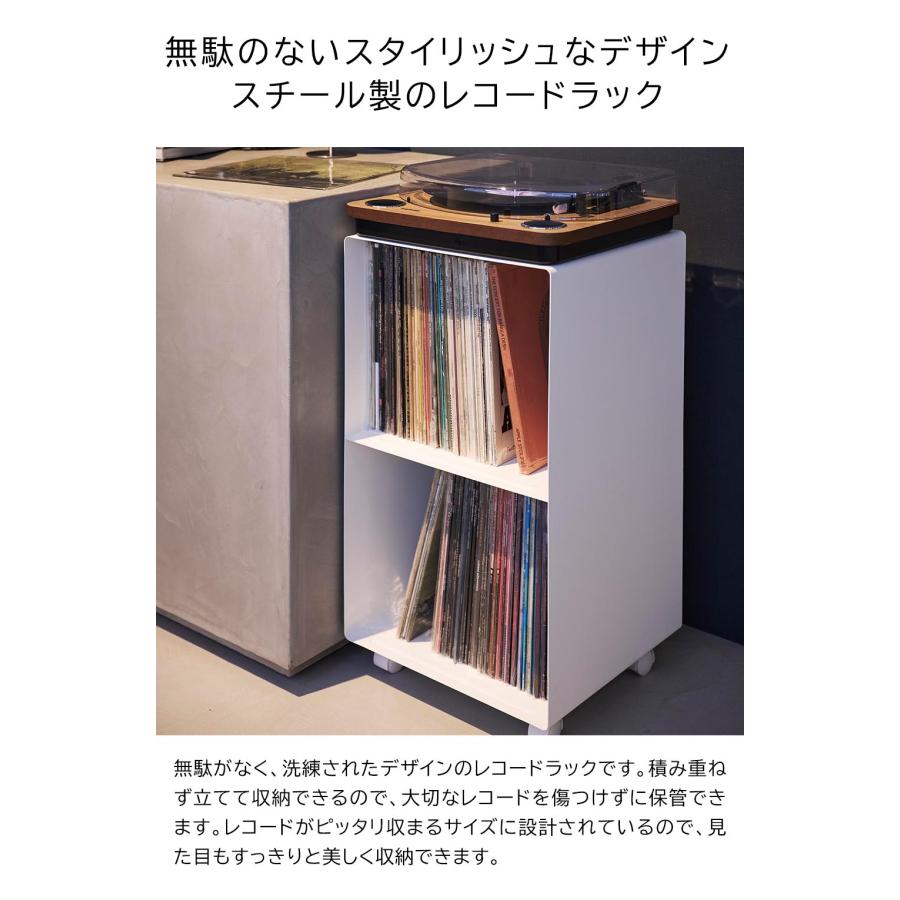 tower 山崎実業 レコードラック タワー 2段 キャスター レコード