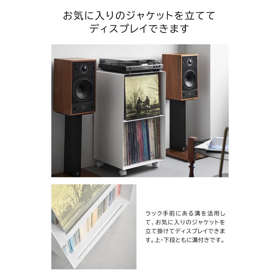tower 山崎実業 レコードラック タワー 2段 キャスター レコード