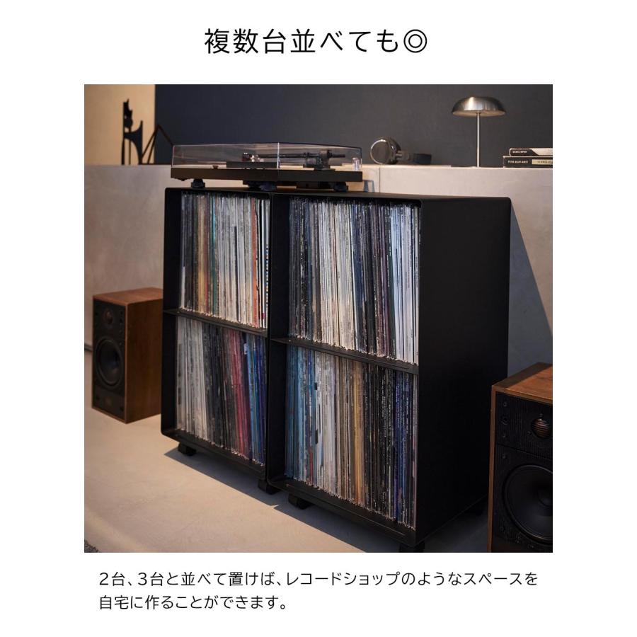 tower 山崎実業 レコードラック タワー 2段 キャスター レコード