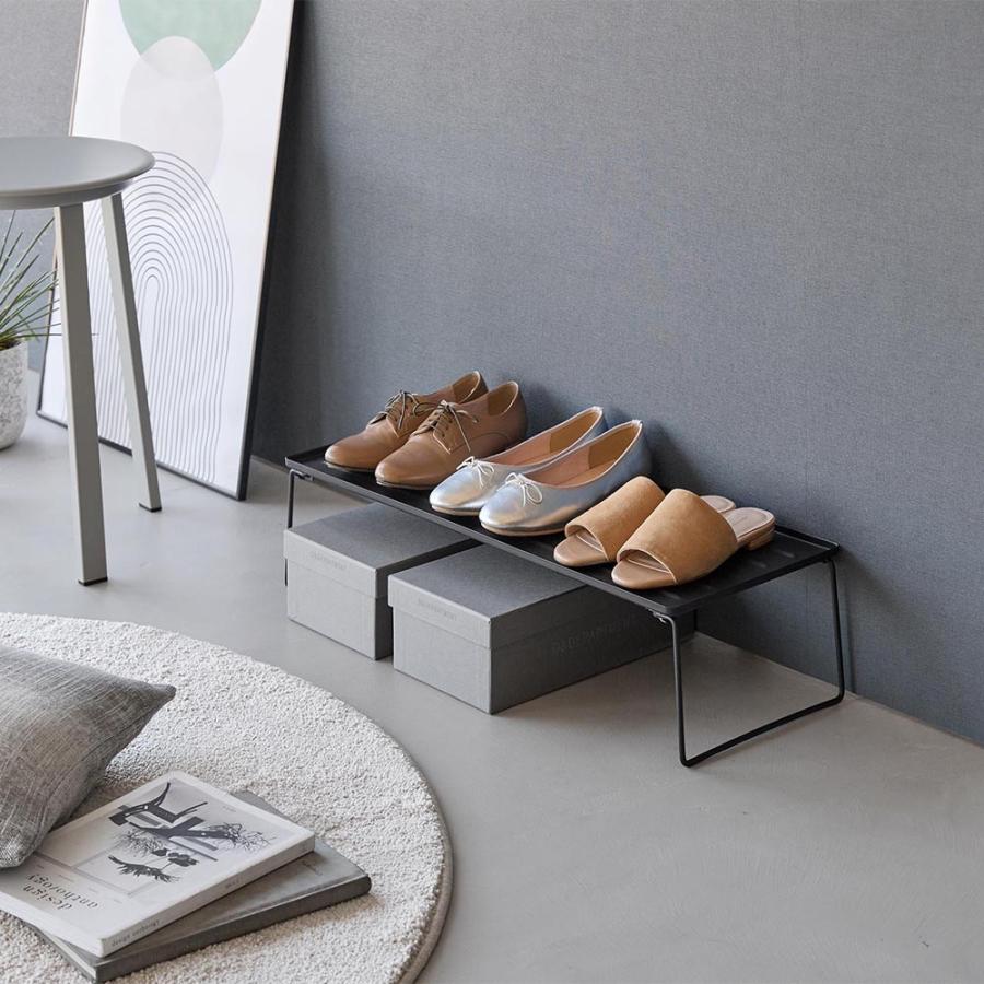 山崎実業 tower 折り畳みシューズラック タワー シューズラック 折りたたみ 玄関収納 スタッキング yamazaki 公式 ブラック ホワイト 10362 10363 | tower | 10